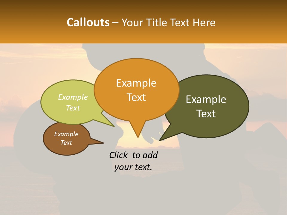 A Silhouette Of A Man Holding A Baby At Sunset PowerPoint Template