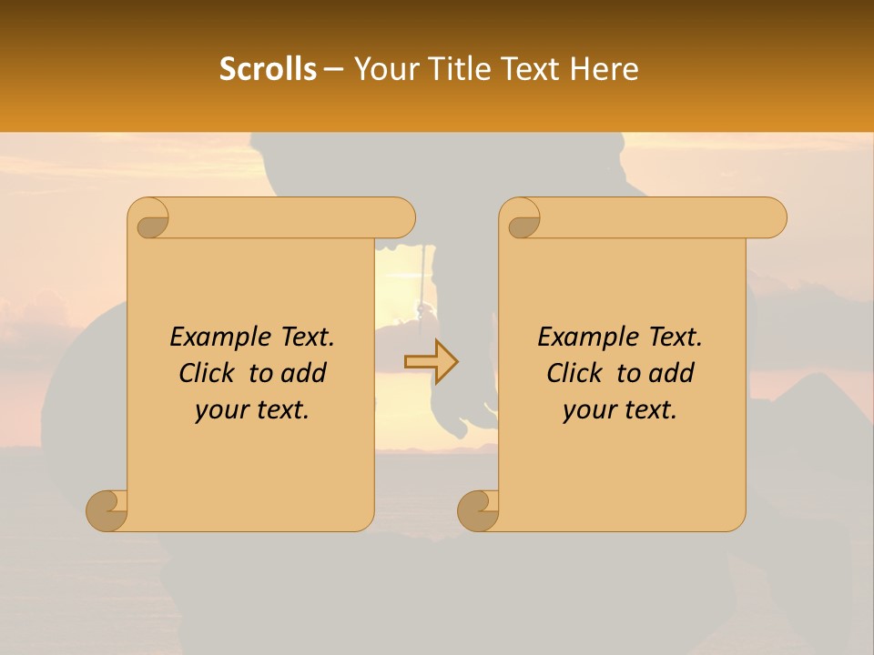 A Silhouette Of A Man Holding A Baby At Sunset PowerPoint Template