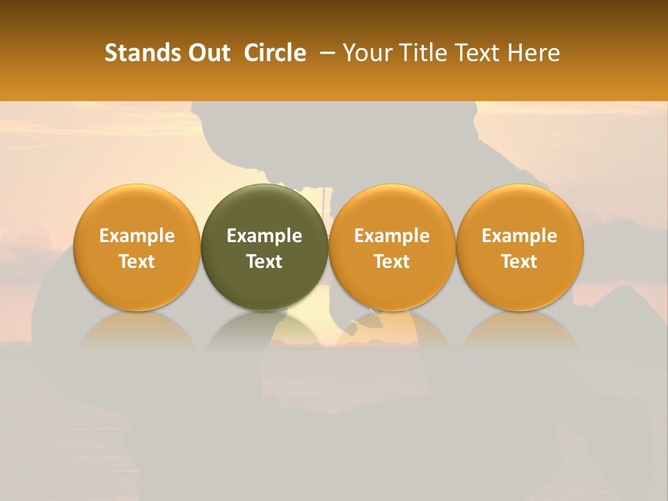 A Silhouette Of A Man Holding A Baby At Sunset PowerPoint Template