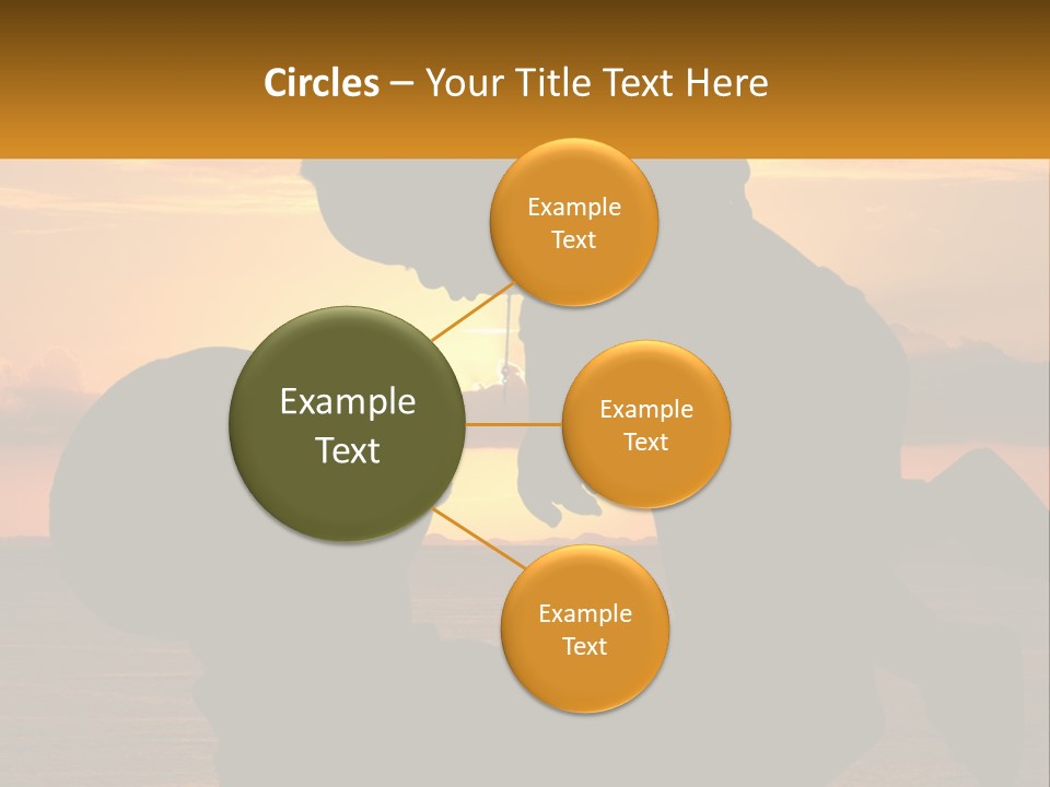 A Silhouette Of A Man Holding A Baby At Sunset PowerPoint Template