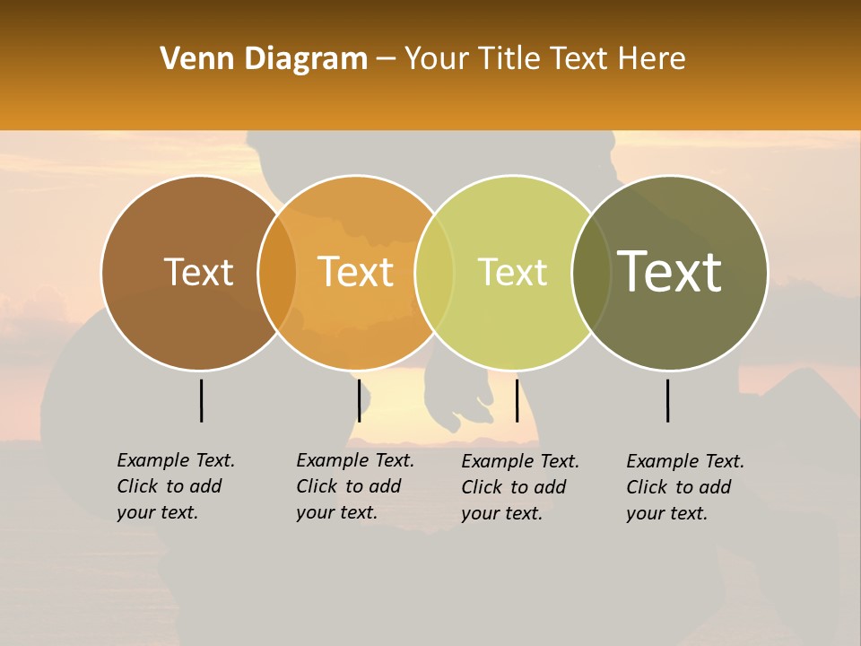 A Silhouette Of A Man Holding A Baby At Sunset PowerPoint Template