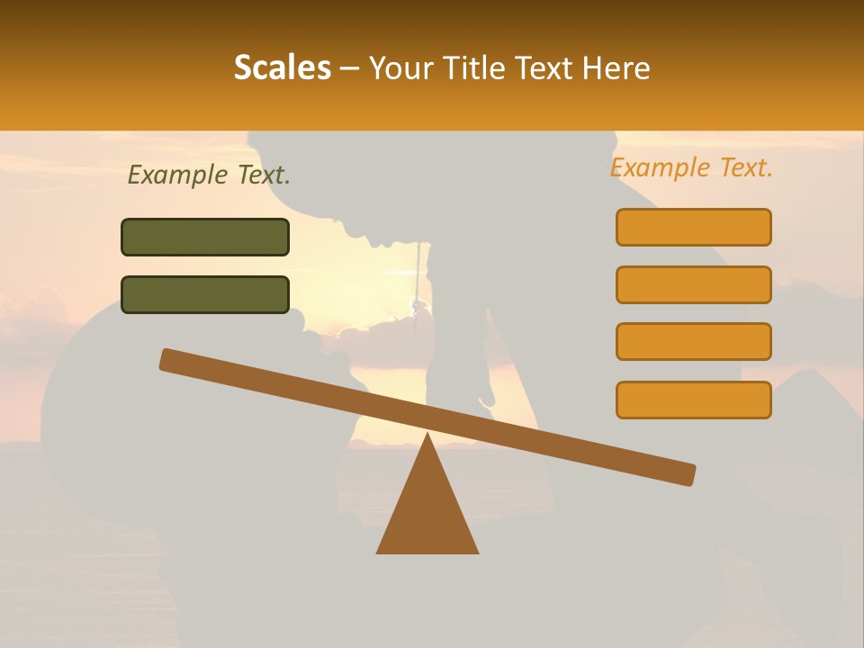A Silhouette Of A Man Holding A Baby At Sunset PowerPoint Template