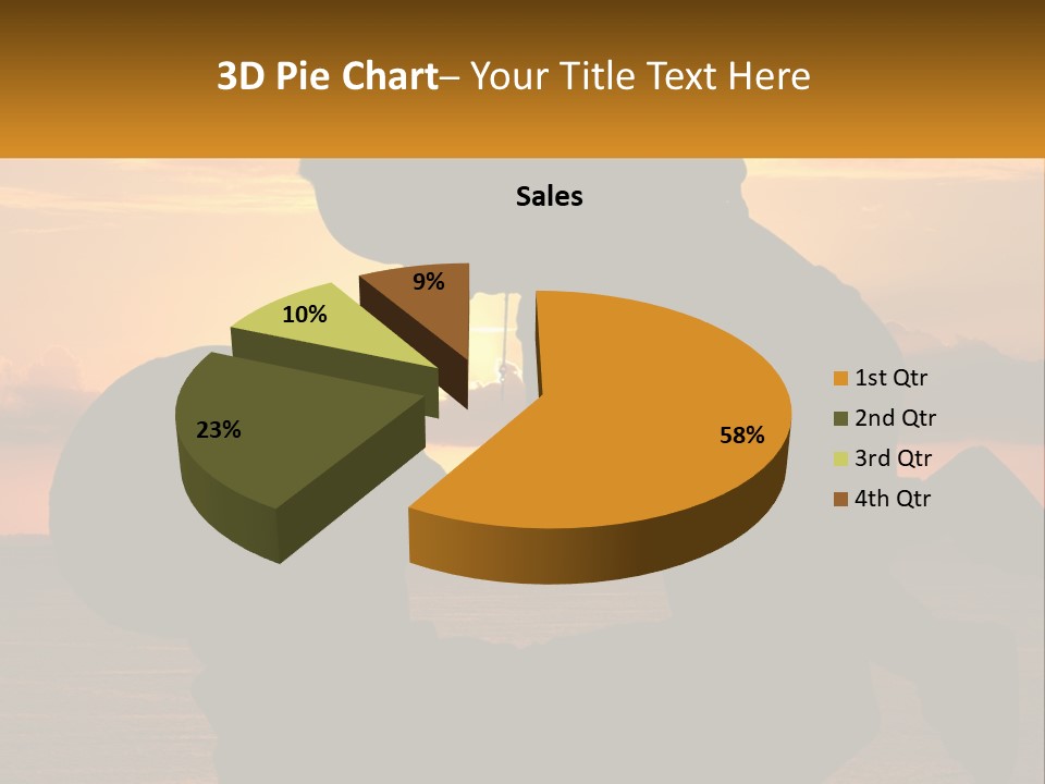 A Silhouette Of A Man Holding A Baby At Sunset PowerPoint Template