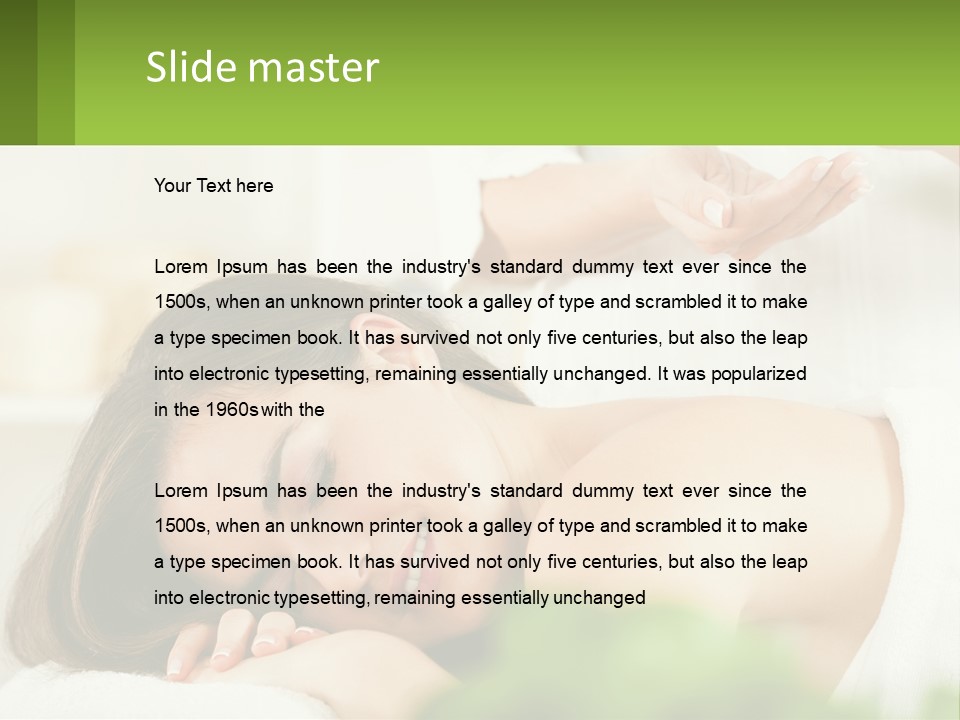 A Woman Getting A Massage With A Bottle Of Wine PowerPoint Template