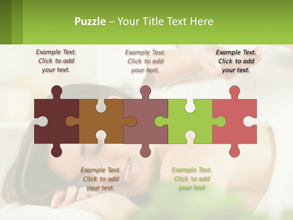 A Woman Getting A Massage With A Bottle Of Wine PowerPoint Template