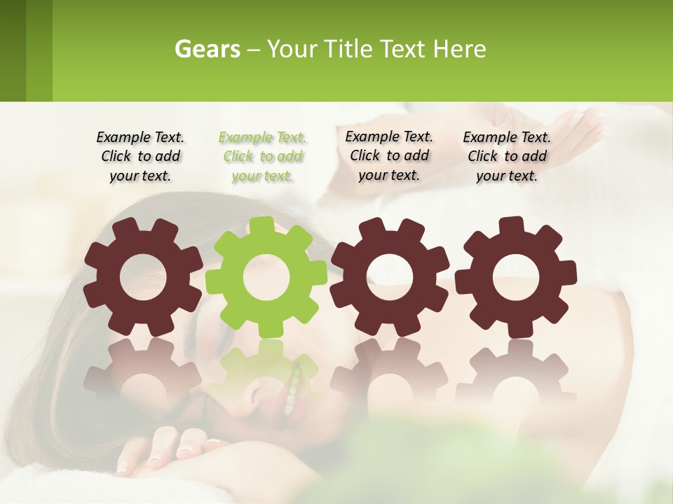 A Woman Getting A Massage With A Bottle Of Wine PowerPoint Template