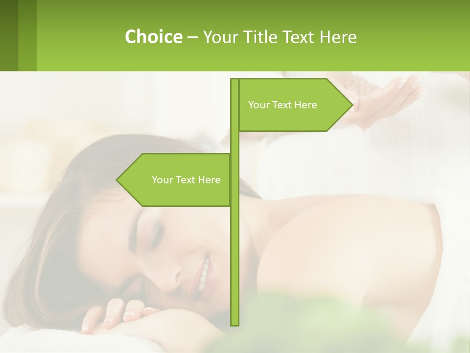 A Woman Getting A Massage With A Bottle Of Wine PowerPoint Template