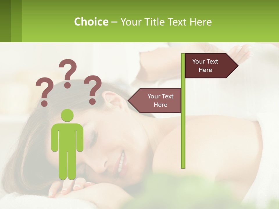 A Woman Getting A Massage With A Bottle Of Wine PowerPoint Template