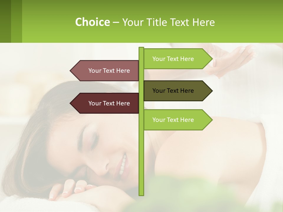 A Woman Getting A Massage With A Bottle Of Wine PowerPoint Template