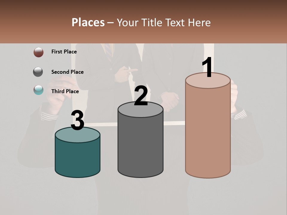 A Man In A Suit Holding Up A Picture Of Himself PowerPoint Template