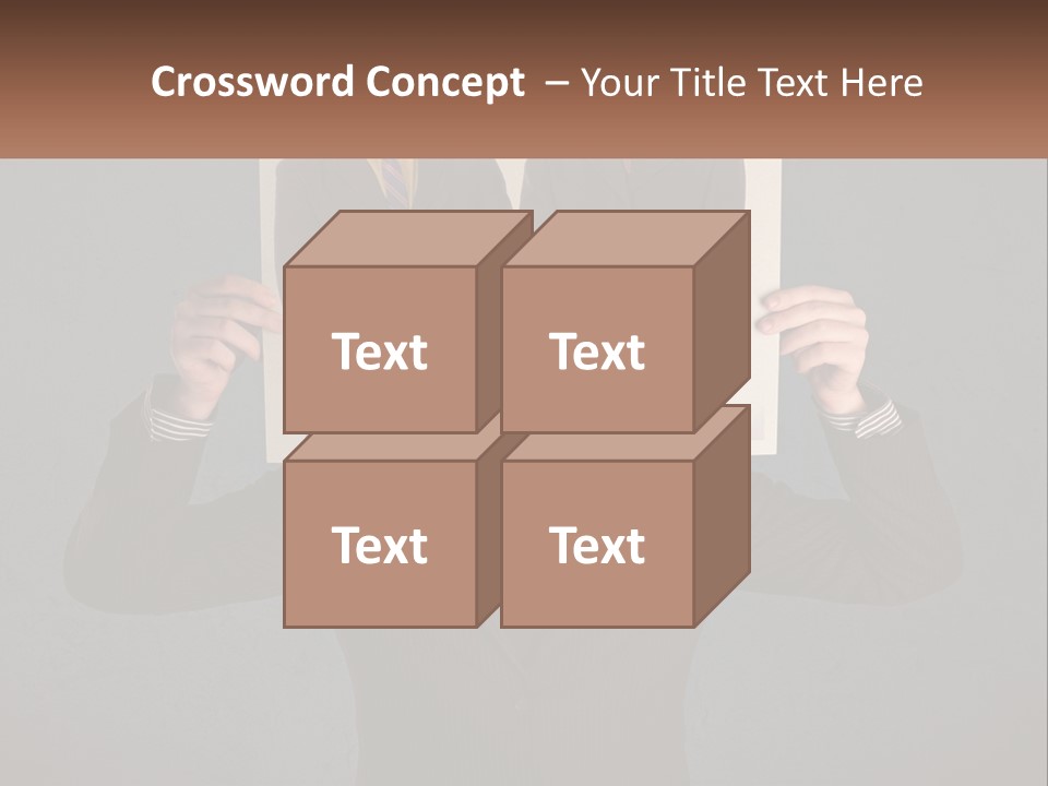 A Man In A Suit Holding Up A Picture Of Himself PowerPoint Template