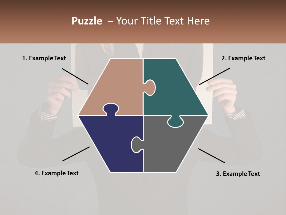 A Man In A Suit Holding Up A Picture Of Himself PowerPoint Template