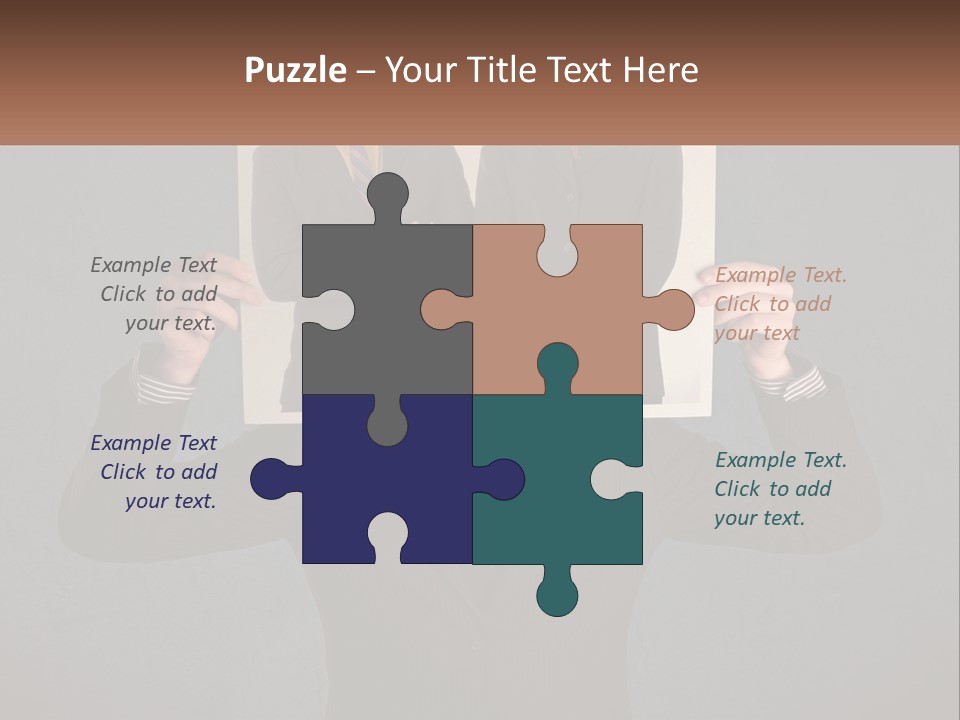 A Man In A Suit Holding Up A Picture Of Himself PowerPoint Template