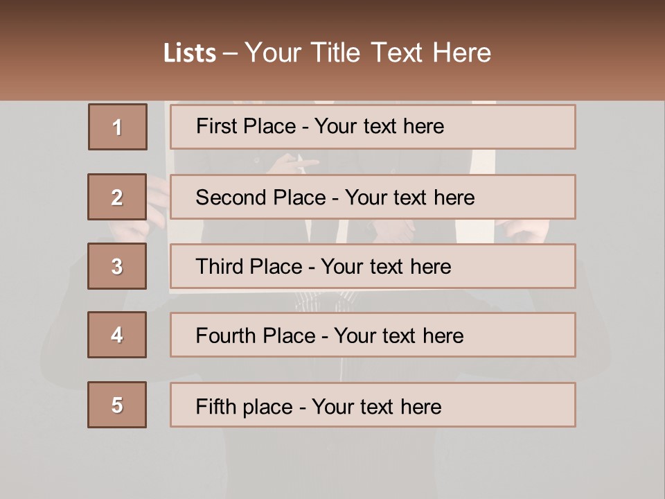 A Man In A Suit Holding Up A Picture Of Himself PowerPoint Template