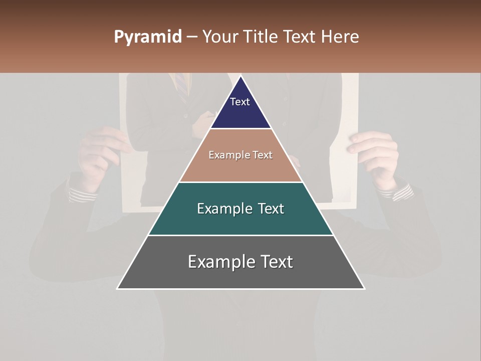 A Man In A Suit Holding Up A Picture Of Himself PowerPoint Template