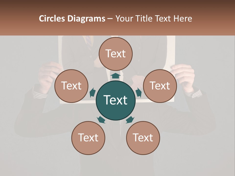 A Man In A Suit Holding Up A Picture Of Himself PowerPoint Template