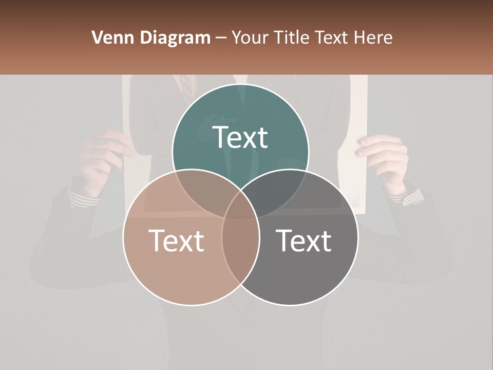 A Man In A Suit Holding Up A Picture Of Himself PowerPoint Template