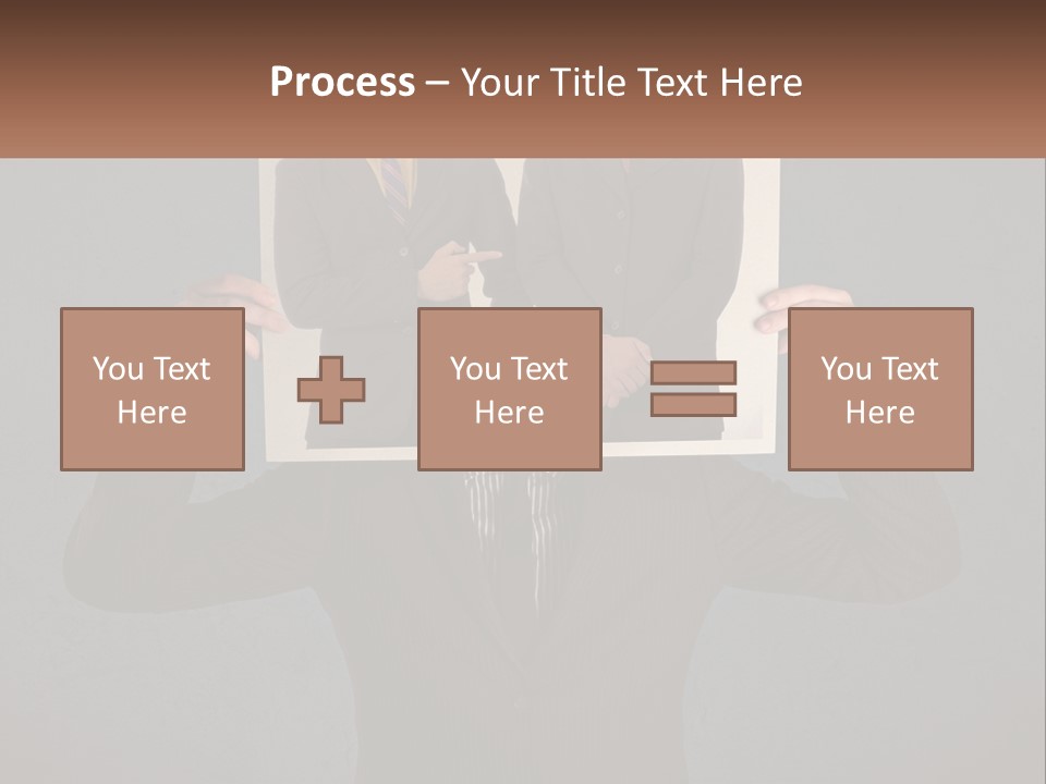 A Man In A Suit Holding Up A Picture Of Himself PowerPoint Template