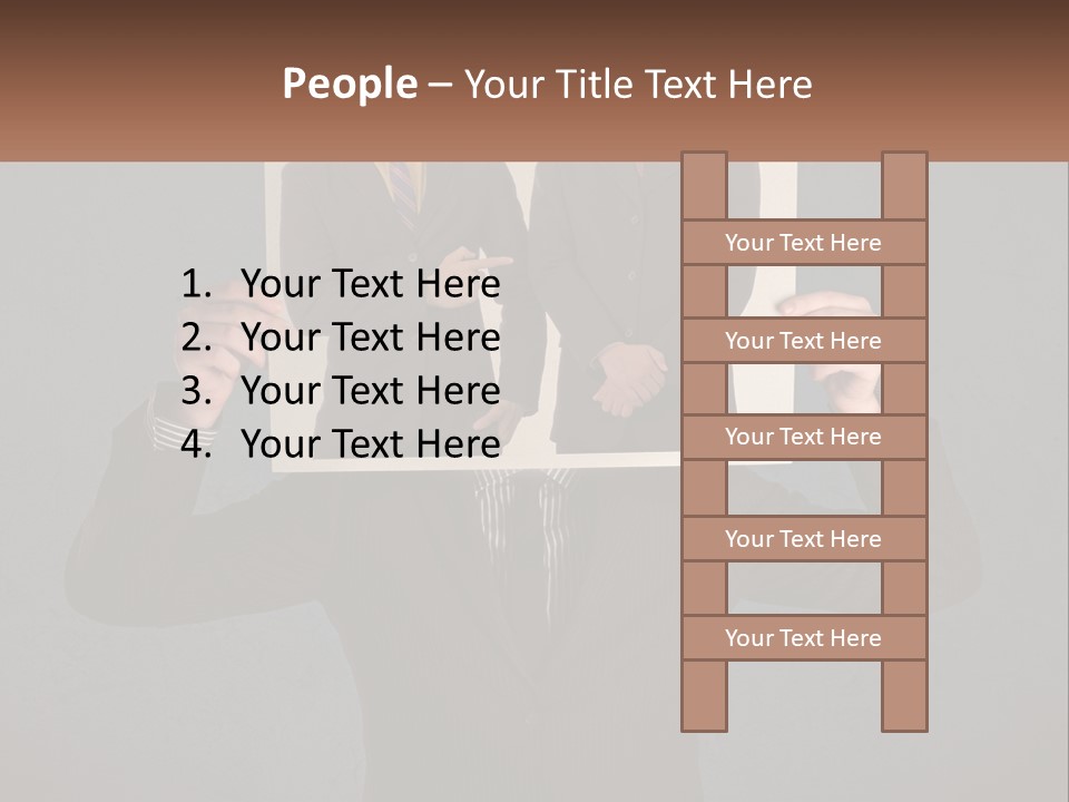 A Man In A Suit Holding Up A Picture Of Himself PowerPoint Template