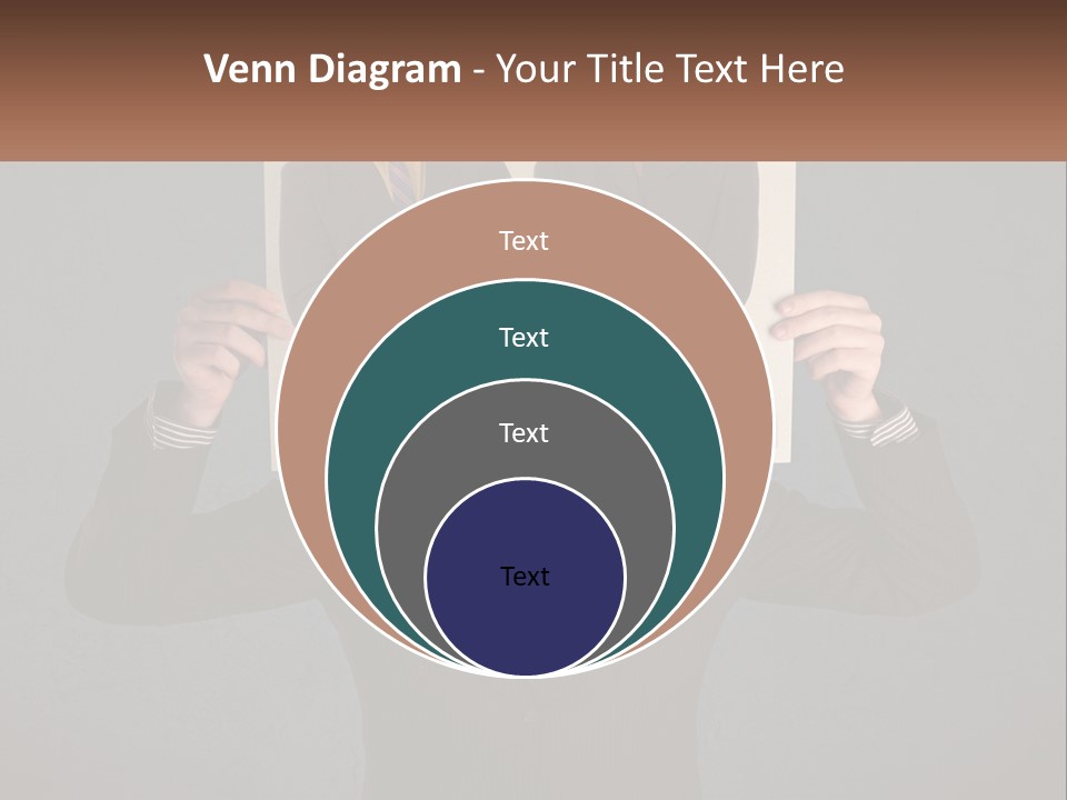 A Man In A Suit Holding Up A Picture Of Himself PowerPoint Template