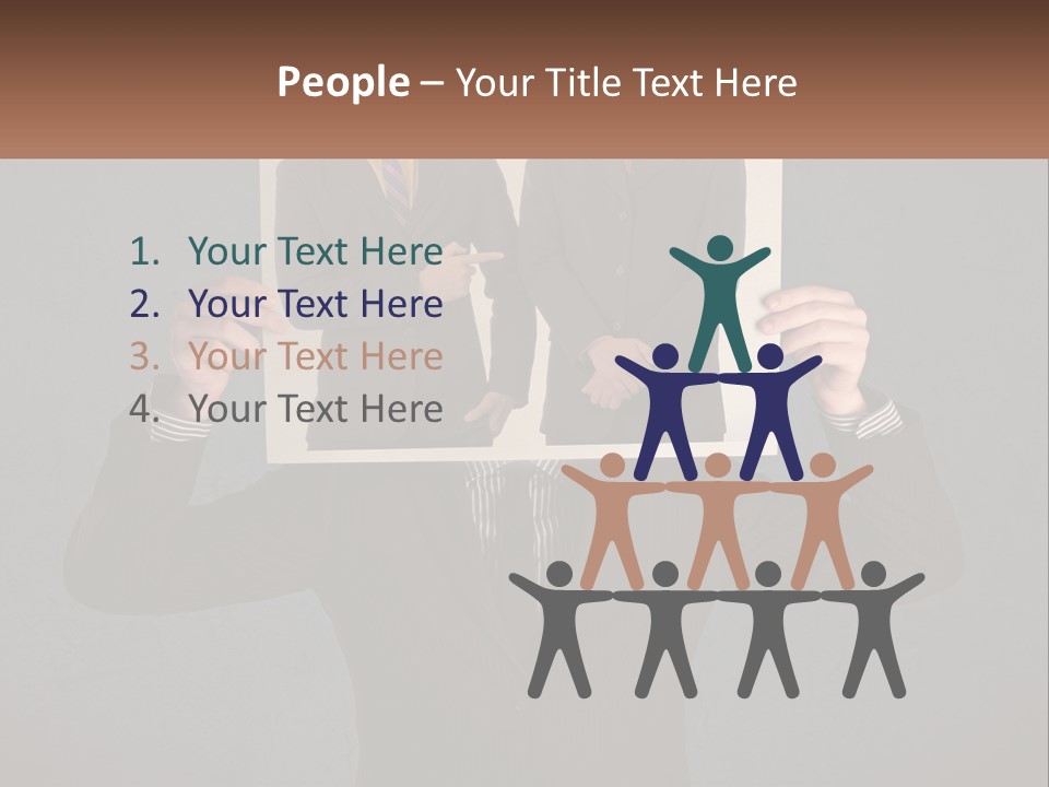 A Man In A Suit Holding Up A Picture Of Himself PowerPoint Template