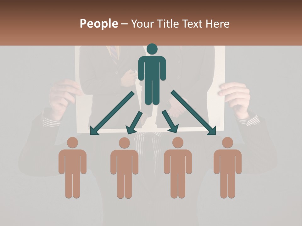 A Man In A Suit Holding Up A Picture Of Himself PowerPoint Template