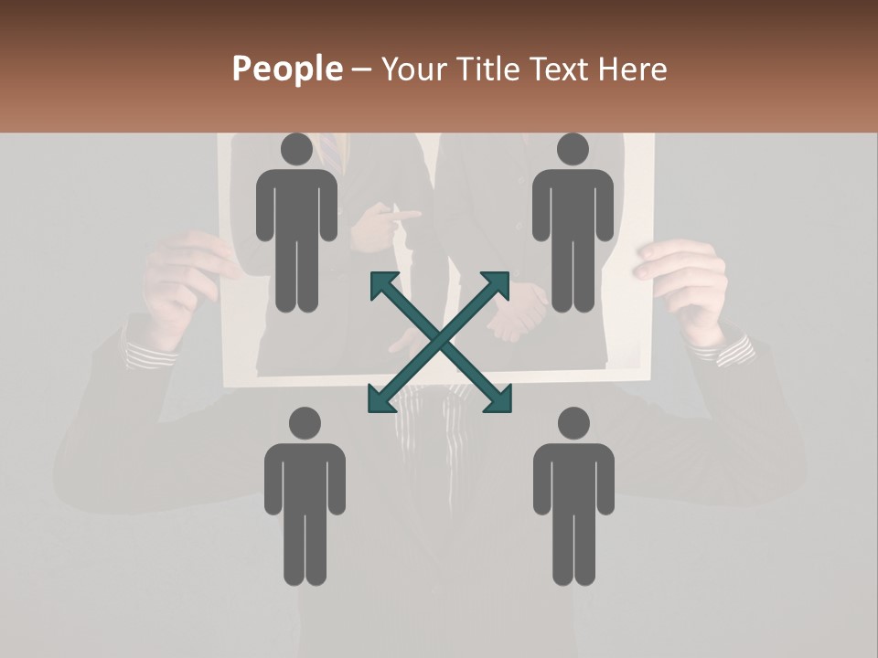 A Man In A Suit Holding Up A Picture Of Himself PowerPoint Template