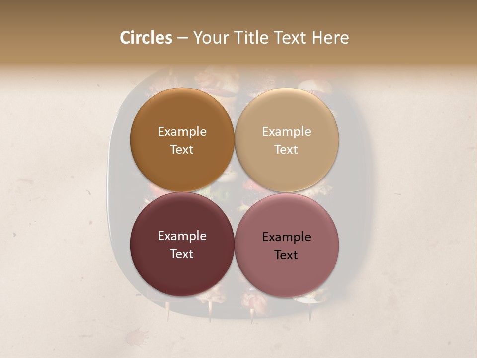 A Plate Of Skewered Meat And Vegetables On Skewers PowerPoint Template