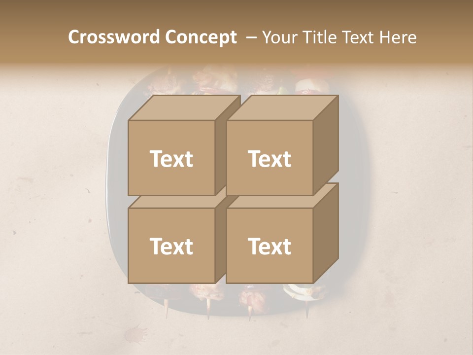 A Plate Of Skewered Meat And Vegetables On Skewers PowerPoint Template