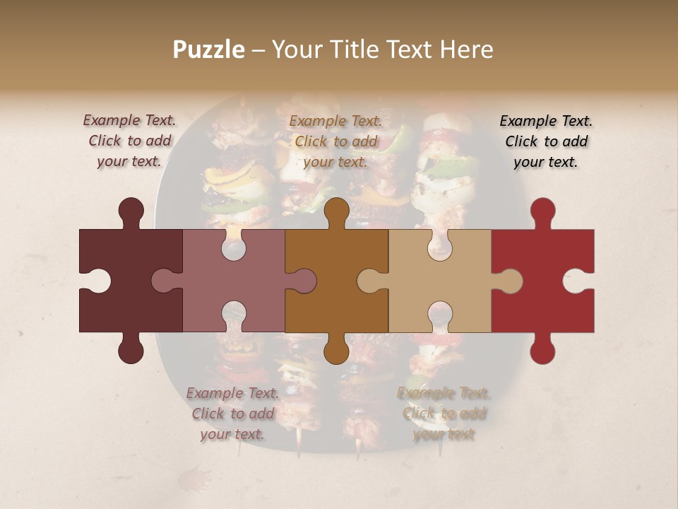 A Plate Of Skewered Meat And Vegetables On Skewers PowerPoint Template