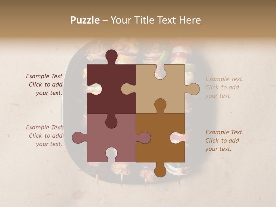 A Plate Of Skewered Meat And Vegetables On Skewers PowerPoint Template