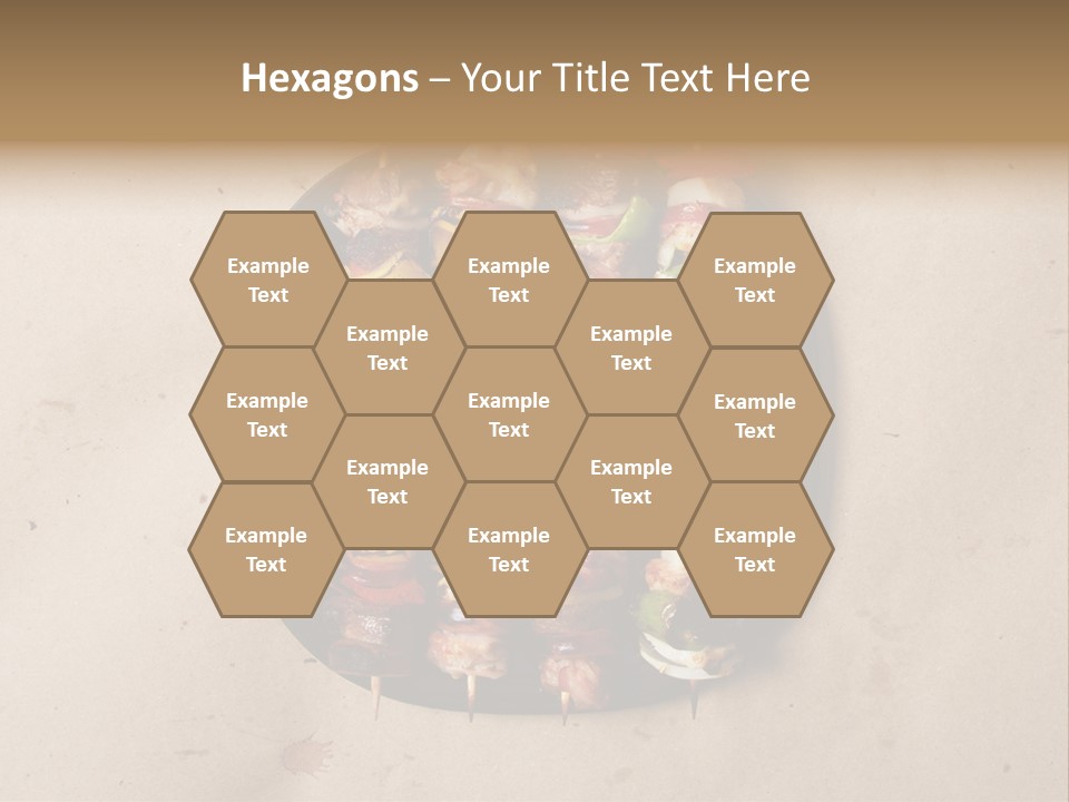 A Plate Of Skewered Meat And Vegetables On Skewers PowerPoint Template