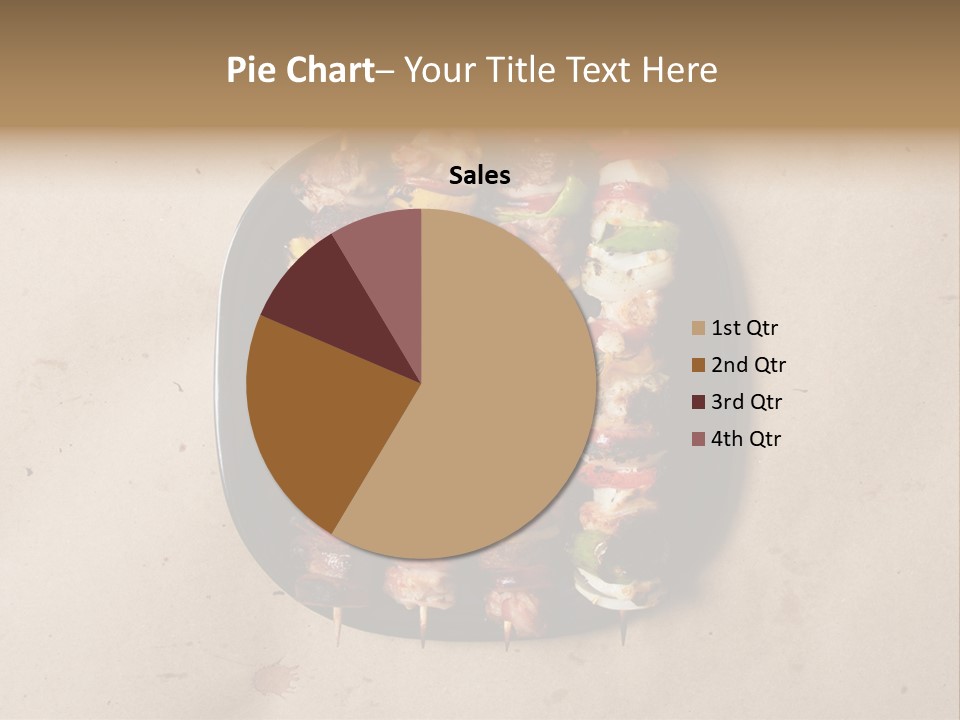 A Plate Of Skewered Meat And Vegetables On Skewers PowerPoint Template