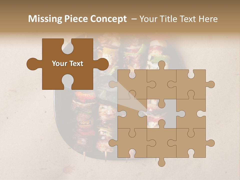 A Plate Of Skewered Meat And Vegetables On Skewers PowerPoint Template