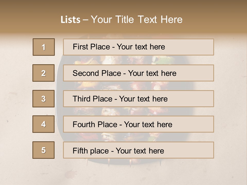 A Plate Of Skewered Meat And Vegetables On Skewers PowerPoint Template