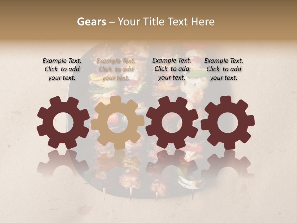 A Plate Of Skewered Meat And Vegetables On Skewers PowerPoint Template