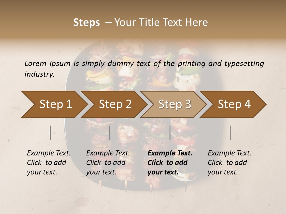 A Plate Of Skewered Meat And Vegetables On Skewers PowerPoint Template