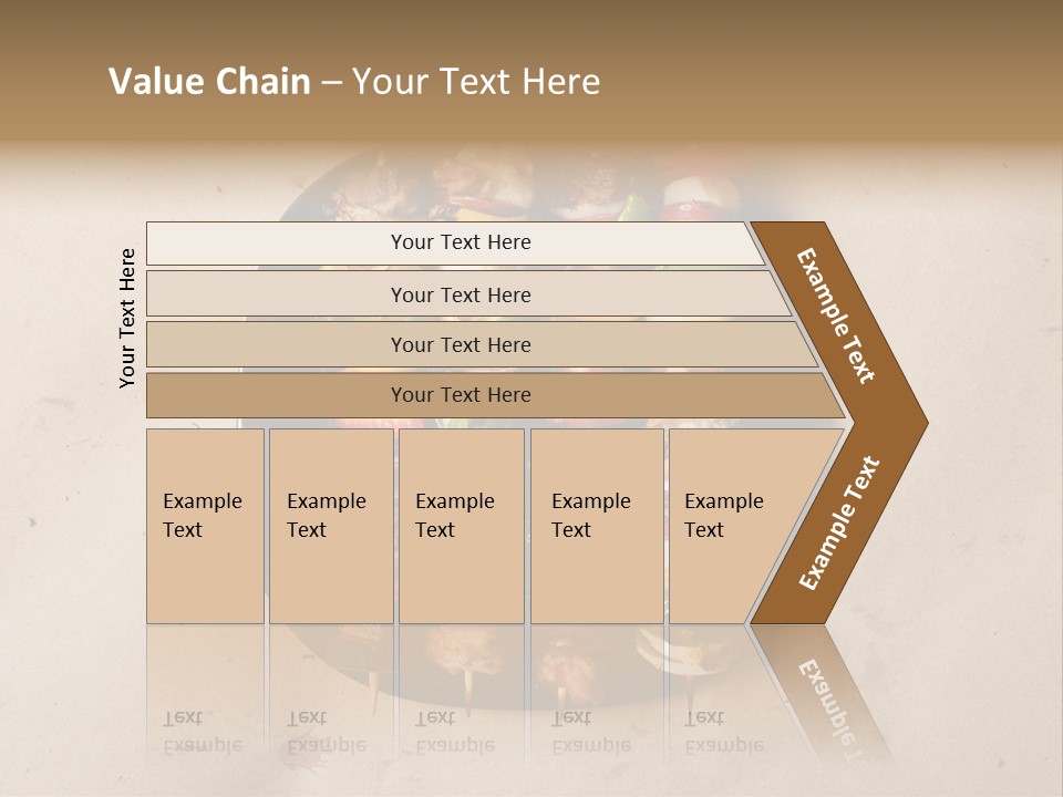 A Plate Of Skewered Meat And Vegetables On Skewers PowerPoint Template