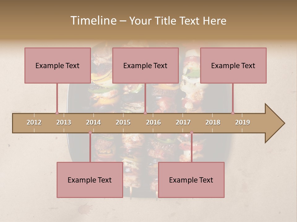 A Plate Of Skewered Meat And Vegetables On Skewers PowerPoint Template