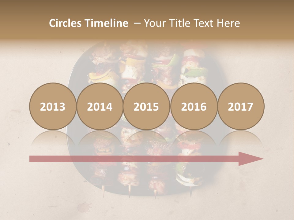 A Plate Of Skewered Meat And Vegetables On Skewers PowerPoint Template