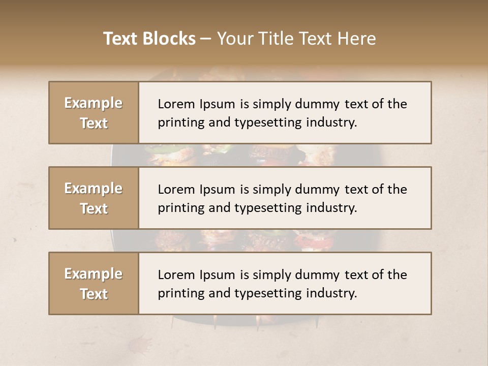 A Plate Of Skewered Meat And Vegetables On Skewers PowerPoint Template