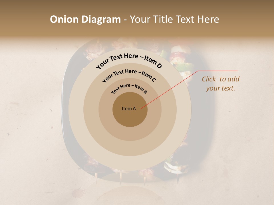 A Plate Of Skewered Meat And Vegetables On Skewers PowerPoint Template