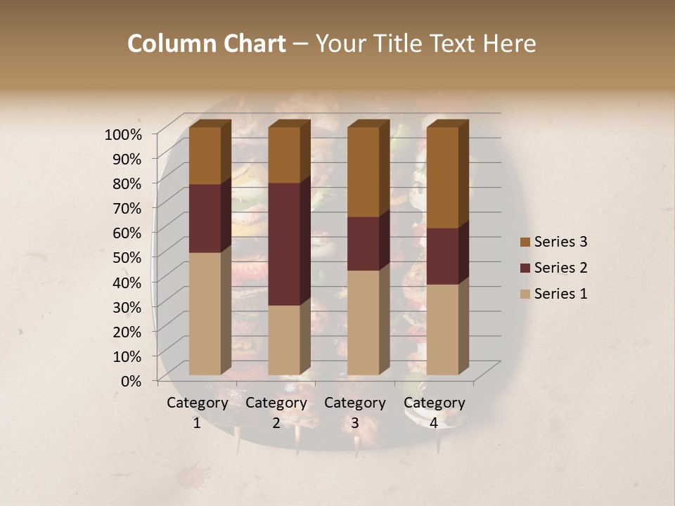 A Plate Of Skewered Meat And Vegetables On Skewers PowerPoint Template