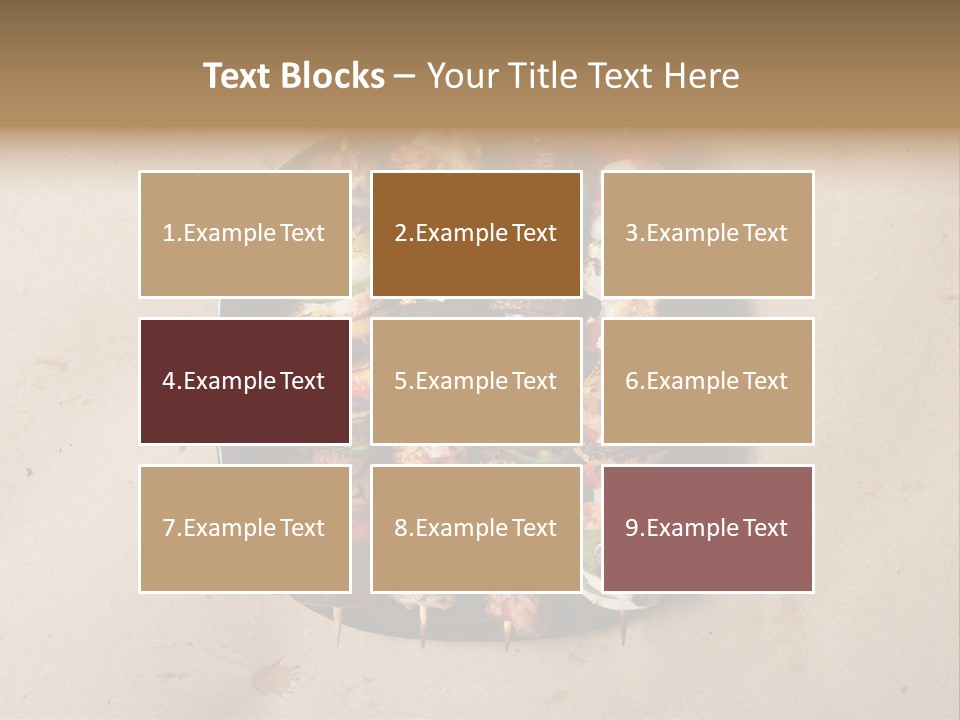 A Plate Of Skewered Meat And Vegetables On Skewers PowerPoint Template