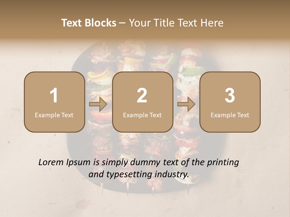 A Plate Of Skewered Meat And Vegetables On Skewers PowerPoint Template