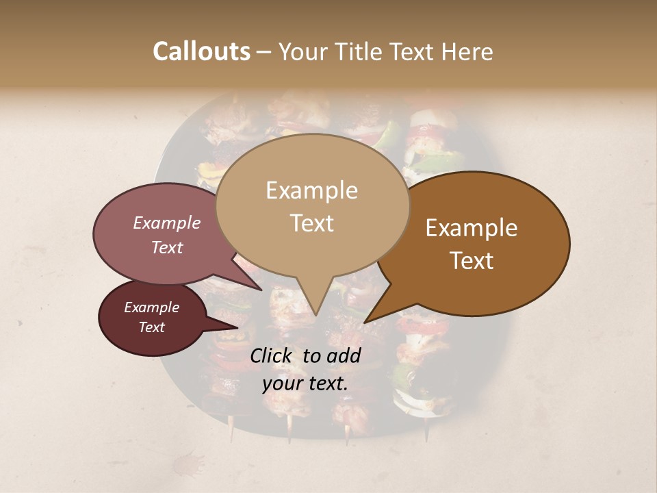 A Plate Of Skewered Meat And Vegetables On Skewers PowerPoint Template