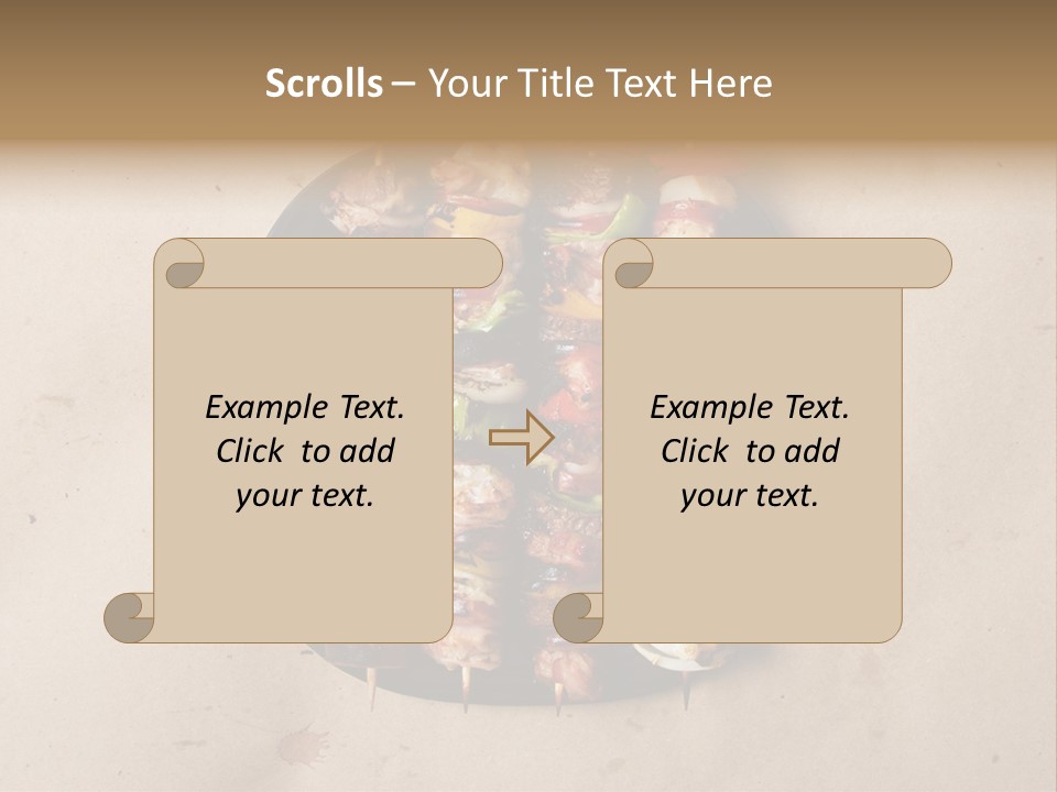 A Plate Of Skewered Meat And Vegetables On Skewers PowerPoint Template