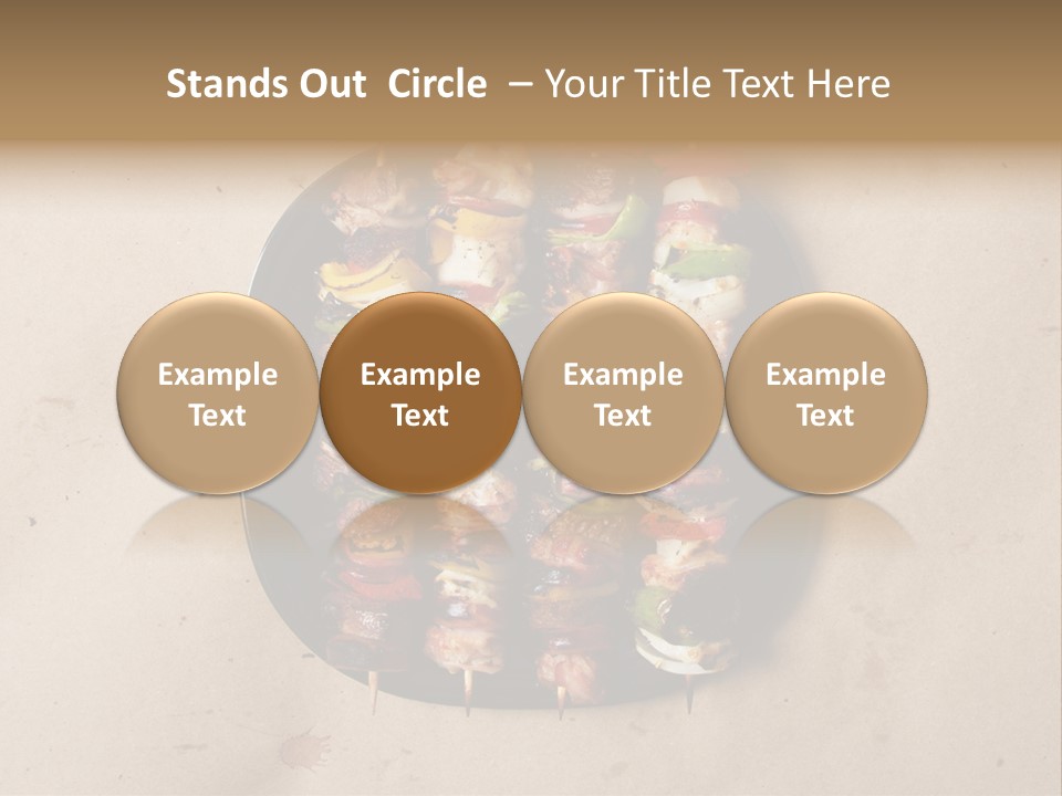 A Plate Of Skewered Meat And Vegetables On Skewers PowerPoint Template