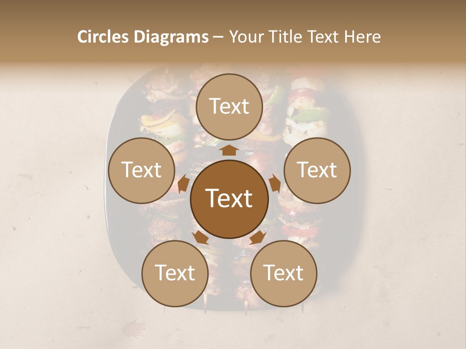 A Plate Of Skewered Meat And Vegetables On Skewers PowerPoint Template