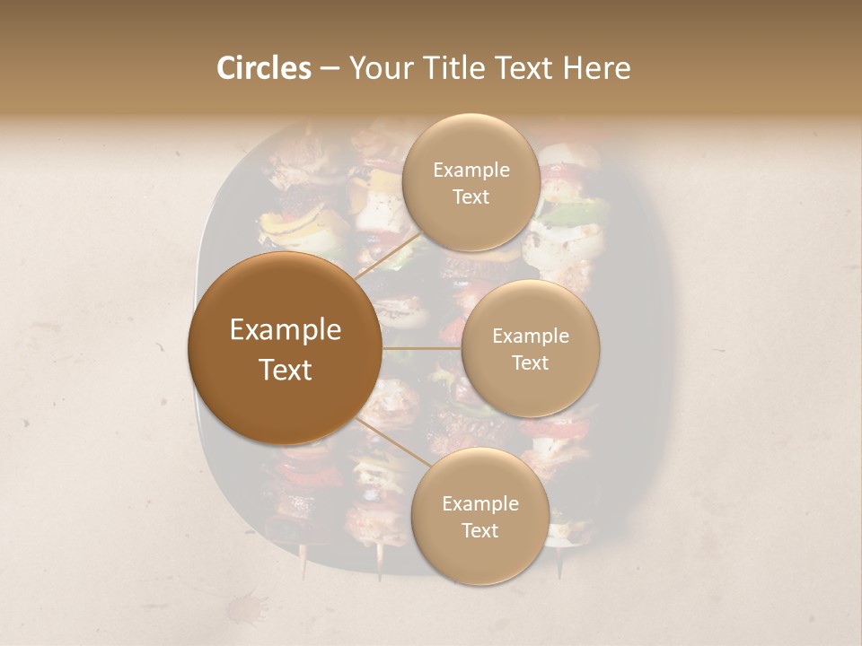 A Plate Of Skewered Meat And Vegetables On Skewers PowerPoint Template